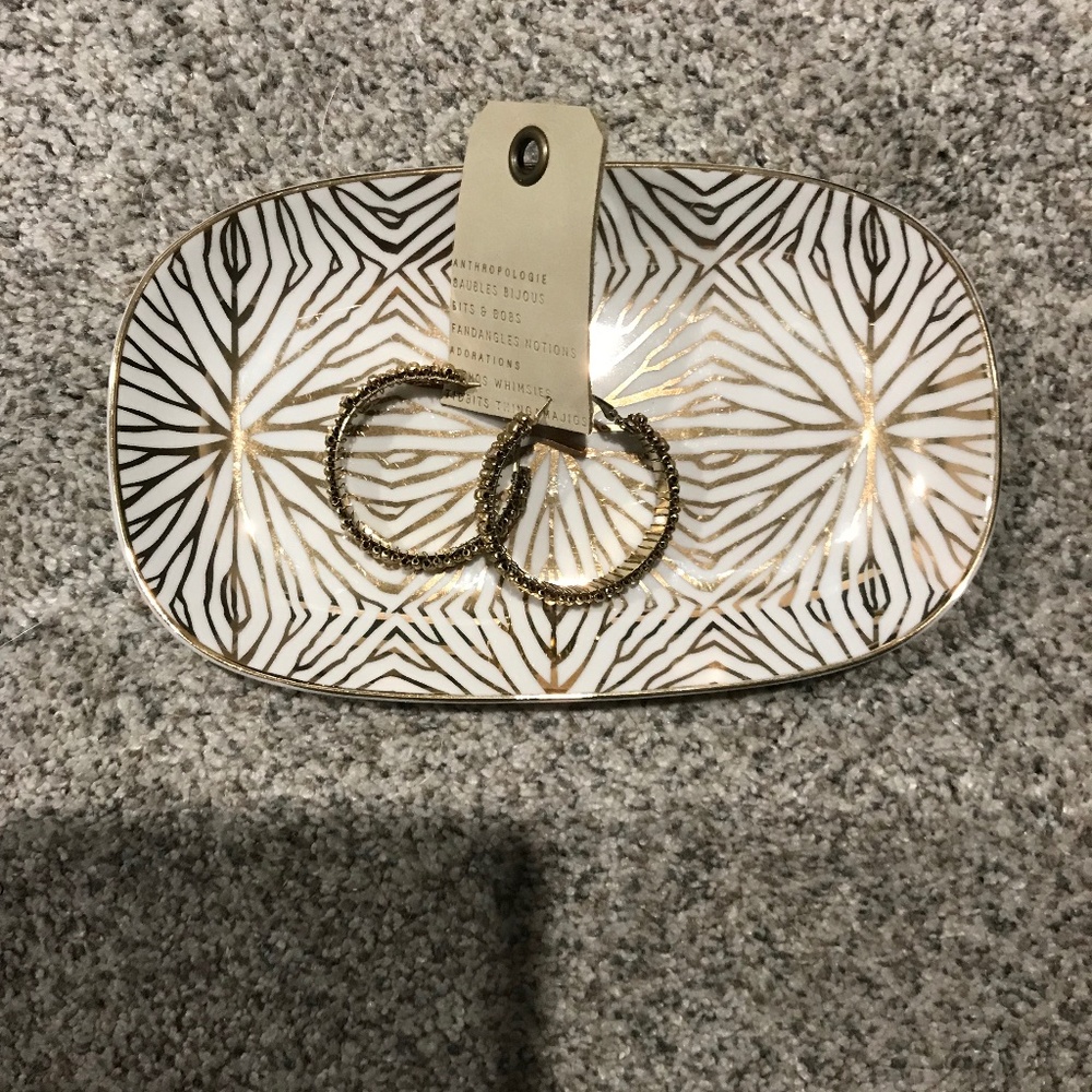 Anthropologie Metallic Hoop Earrings